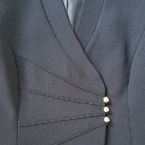 SOLD || Tahari || Black Blazer with Gold Buttons - Picture 4 of 5